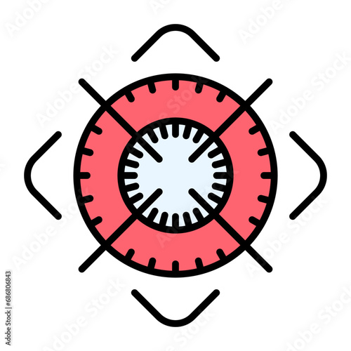 Target Goals Flat Multicolor Icon