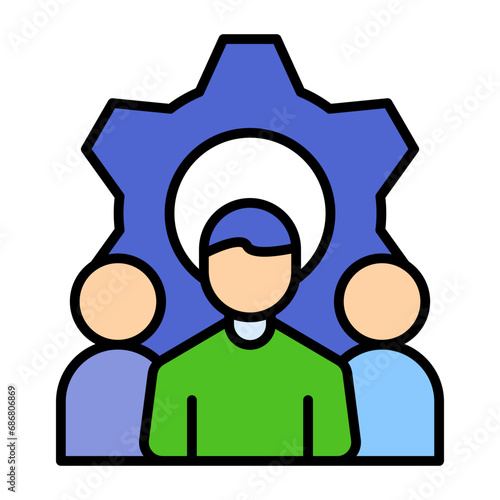 Workforce Flat Multicolor Icon