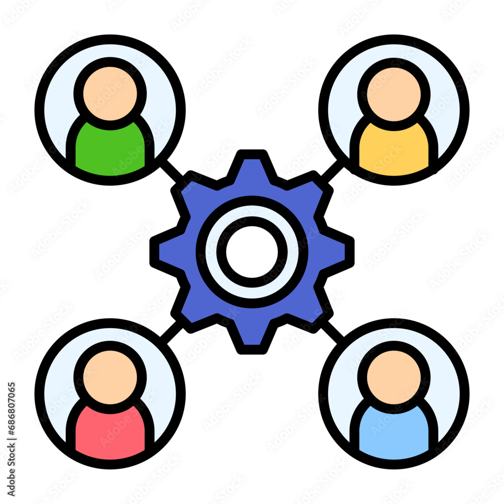 Outsource Flat Multicolor Icon Outsource Flat Multicolor Icon