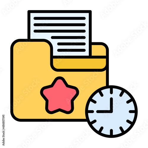 Project Deadline Flat Multicolor Icon