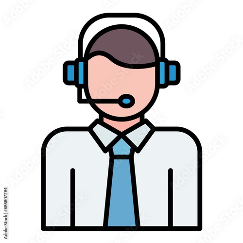 Customer Service Flat Multicolor Icon