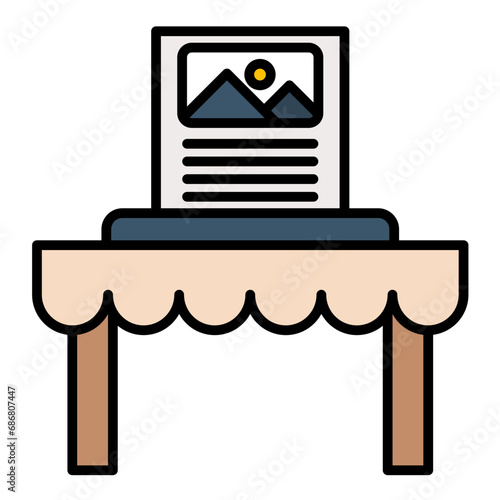 Tabletop Display Flat Multicolor Icon