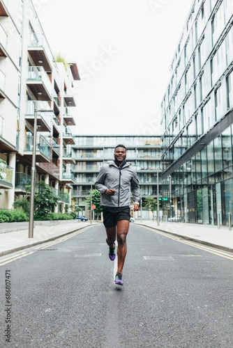 Irlenad, Dublin, young man running in the city