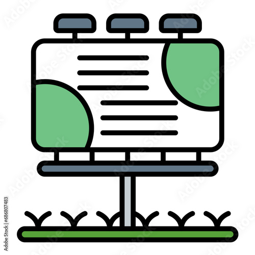 Yard Sign Flat Multicolor Icon