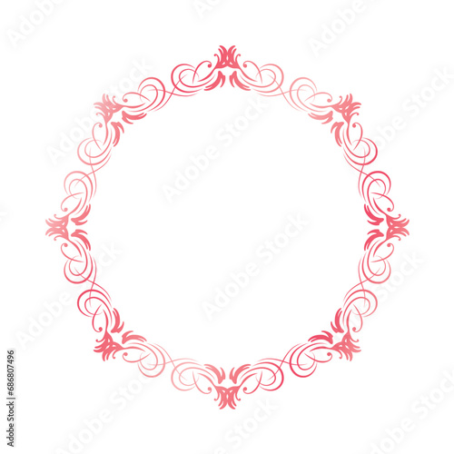 素材_フレーム_春をイメージしたピンクの飾り枠。シンプルで高級感のある囲みのデザイン。字無