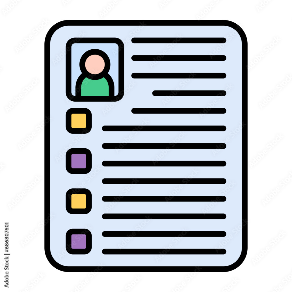 Cv Flat Multicolor Icon Cv Flat Multicolor Icon