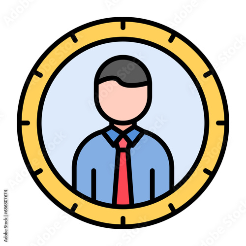 Head Hunting Flat Multicolor Icon