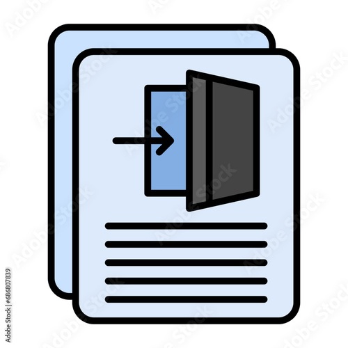 Resignation Letter Flat Multicolor Icon