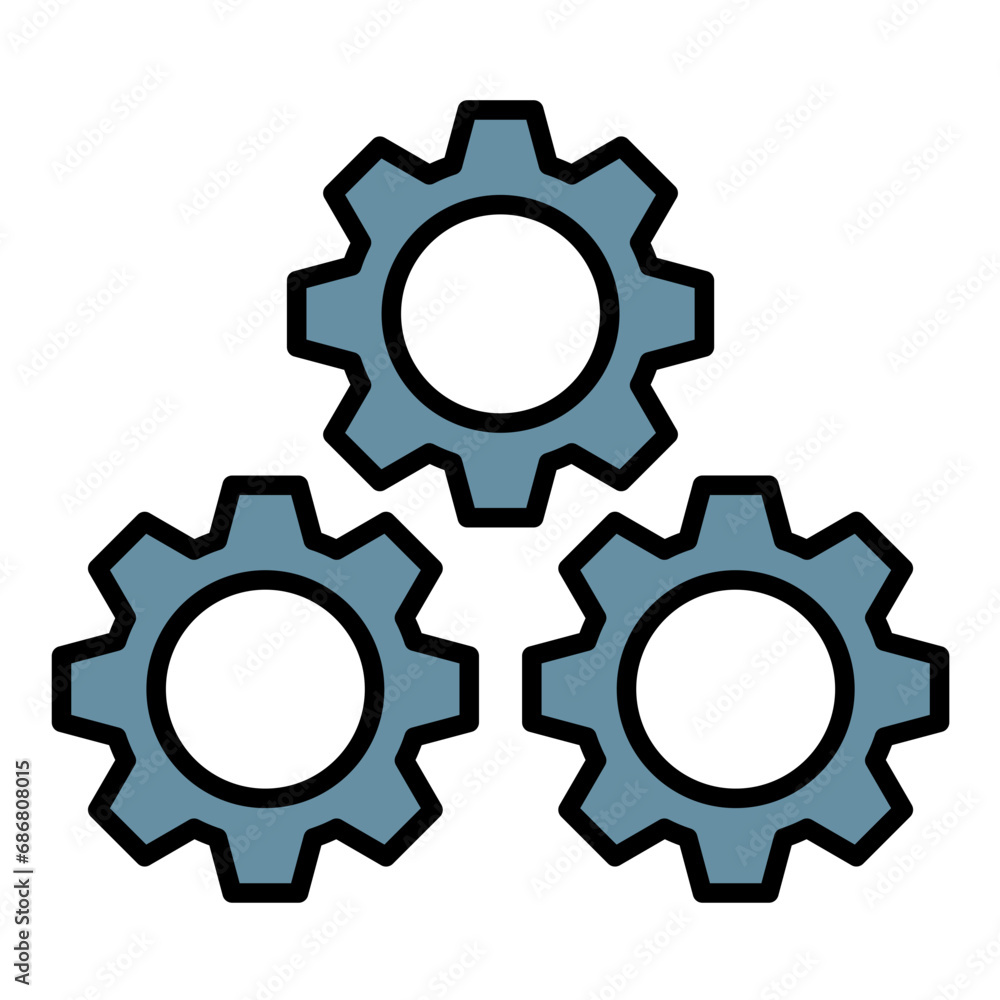 Business Settings Flat Multicolor Icon Business Settings Flat Multicolor Icon