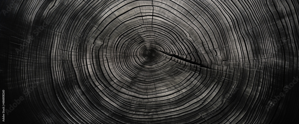 Obraz premium Close-Up View of Gray-Toned Weathered Wood with Numerous Annual Rings. Vintage and Timeless Texture, Perfect for Backgrounds, Eco-Friendly Concepts, and Rustic Design Inspirations. Natural Beauty
