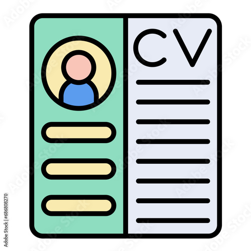 Resume Flat Multicolor Icon