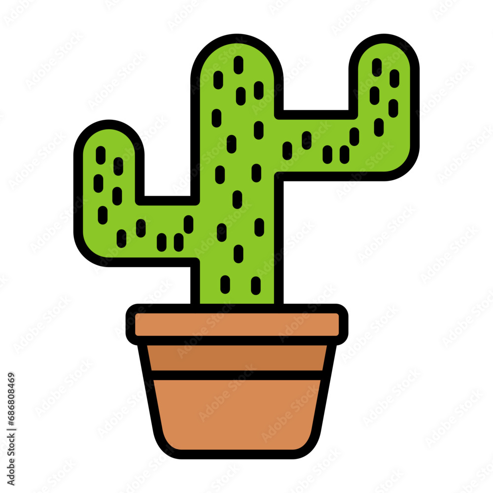 Cactus Flat Multicolor Icon Cactus Flat Multicolor Icon