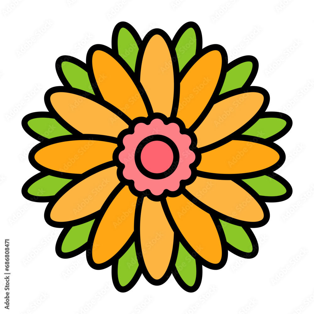 Calendula Flat Multicolor Icon Calendula Flat Multicolor Icon