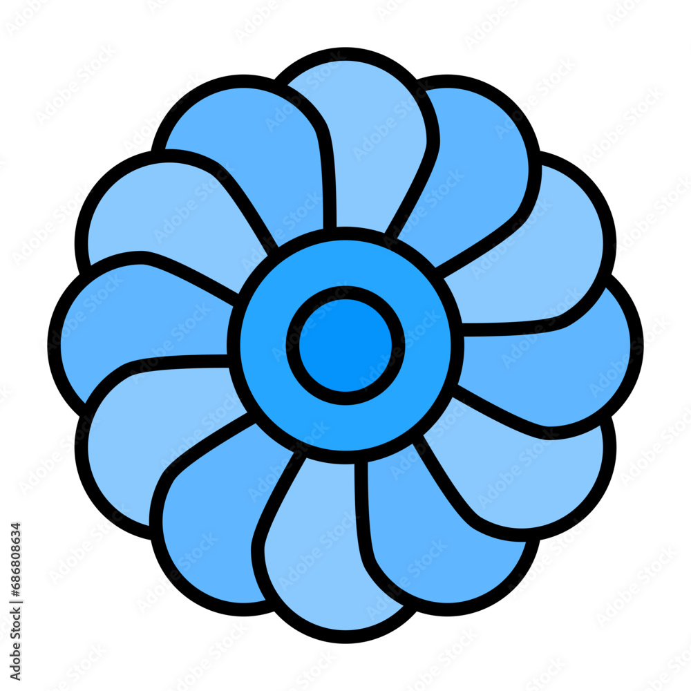 Hydrangea Flat Multicolor Icon Hydrangea Flat Multicolor Icon
