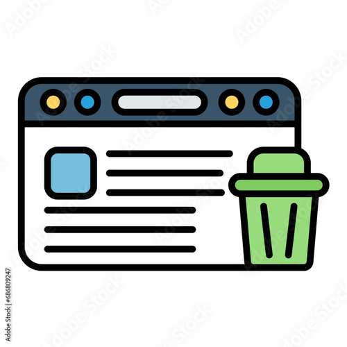 Data Erasure Flat Multicolor Icon