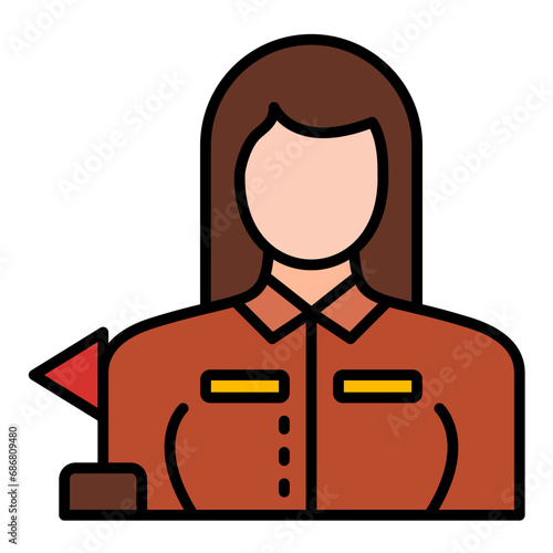 Guided Tour Flat Multicolor Icon