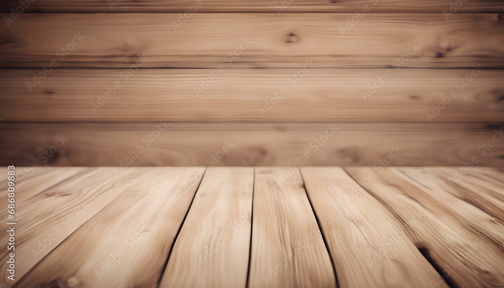 Empty Wooden Table on Blurred Background Empty Wooden Table on Blurred Background