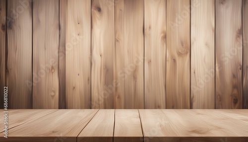Empty Wooden Table on Blurred Background © Wanderson-oliveira