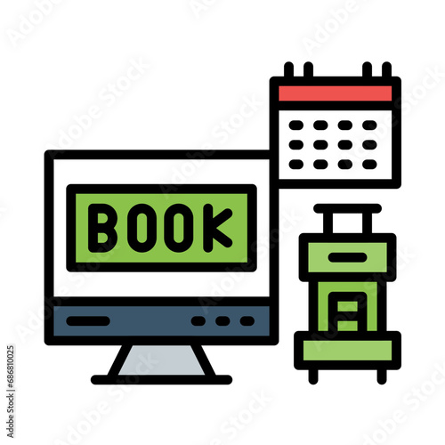 Book In Advance Flat Multicolor Icon