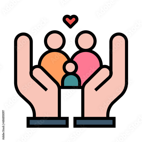 Family Flat Multicolor Icon