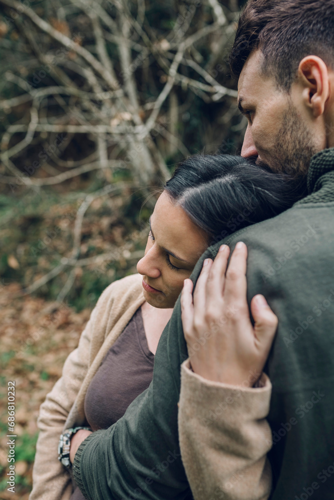 Man with woman in nature Man with woman in nature