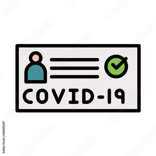 Vaccination Certificate Flat Multicolor Icon
