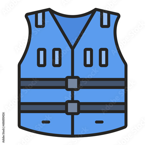 Diving Safety Flat Multicolor Icon