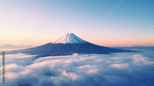 Beautiful Mount Fuji, Japan travel concept.