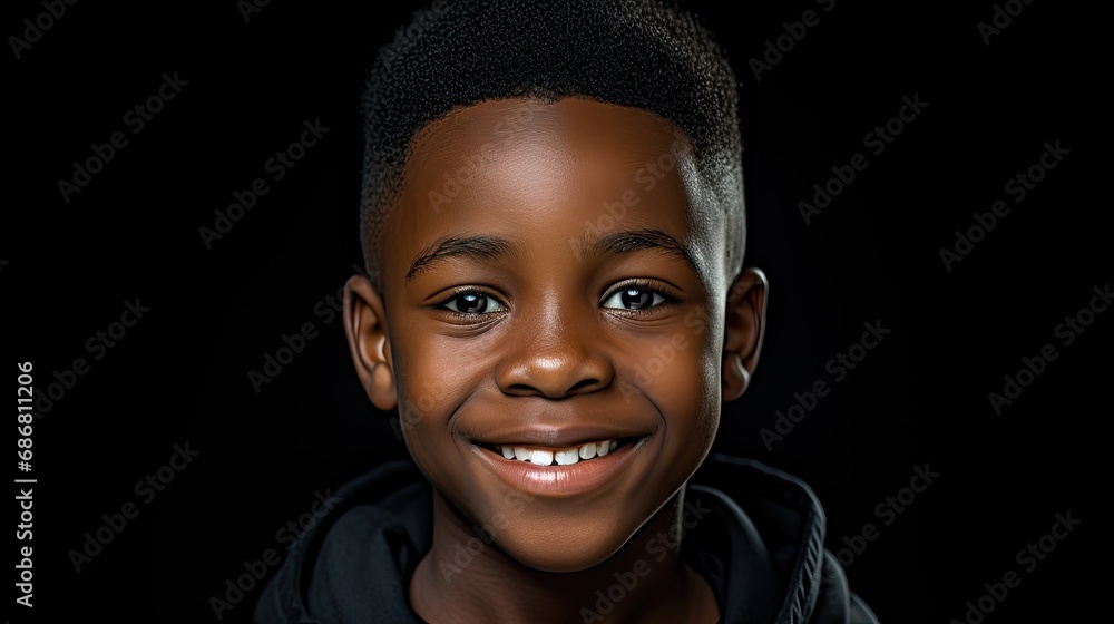 Portrait of a cheerful black boy. Portrait of a cheerful black boy.