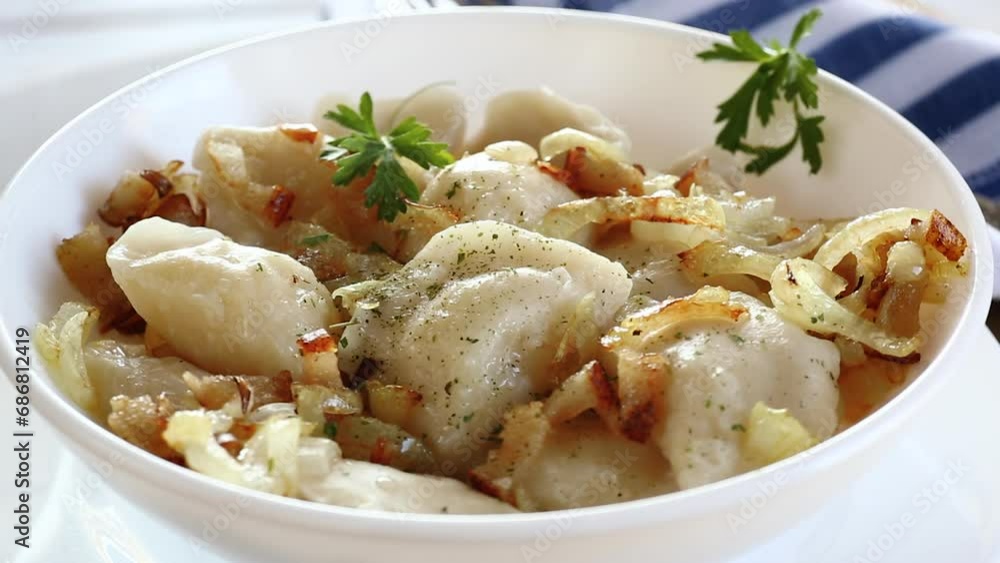 Ukrainian dumplings stuffed with potatoes and mushrooms Ukrainian dumplings stuffed with potatoes and mushrooms