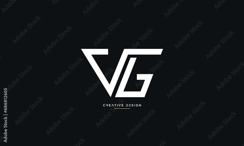VG or GV Alphabet letters logo monogram VG or GV Alphabet letters logo monogram