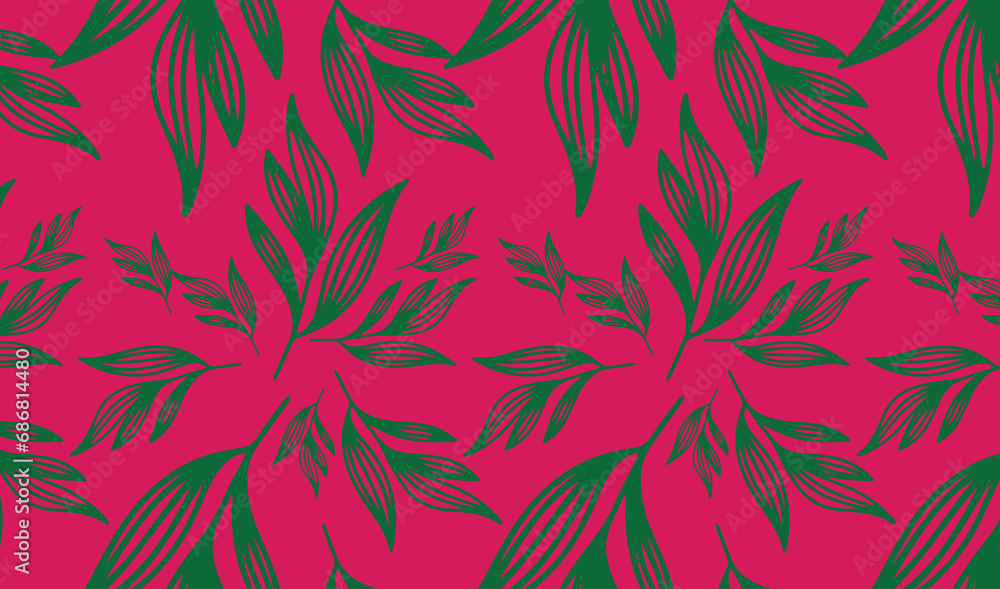 abstract leaves pattern. Vector Illustration.	