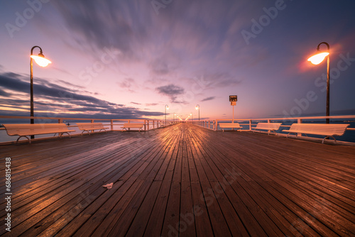 Sunrise on the pier in Orłowo, Gdynia, Tricity © pawelgegotek1