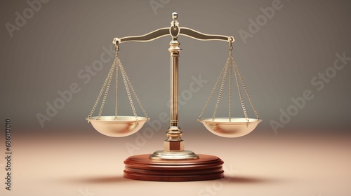 Law concept. Scales of justice on table.