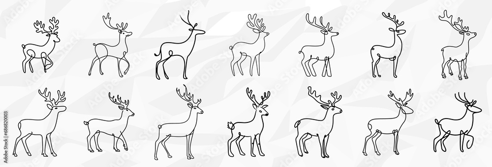 Anmutige Wildnis: Lineart-Zeichnungen von Rehen Anmutige Wildnis: Lineart-Zeichnungen von Rehen