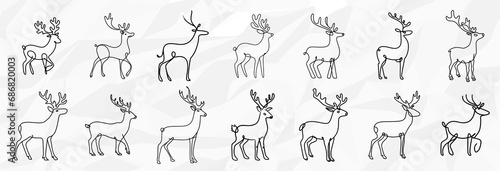 Anmutige Wildnis: Lineart-Zeichnungen von Rehen