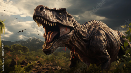 tyrannosaurus rex dinosaur roars © Raheel289