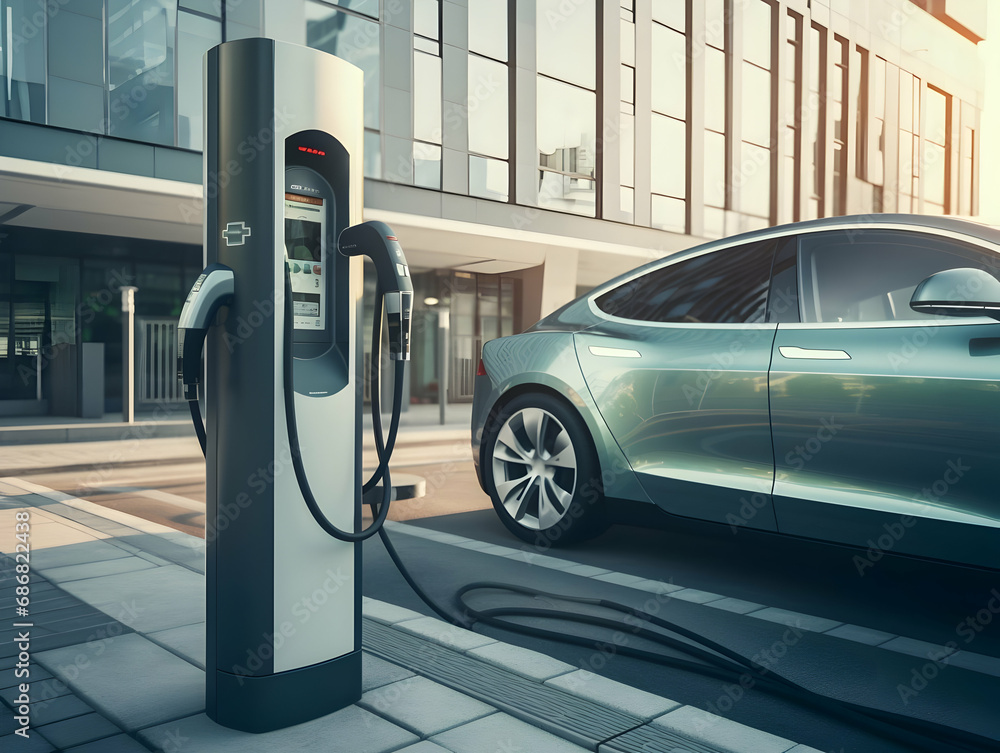 charging EV car electric vehicle clean energy for driving future, eco-friendly alternative energy concept, futuristic hybrid vehicle charge battery electric on station, ai generated photo charging EV car electric vehicle clean energy for driving future, eco-friendly alternative energy concept, futuristic hybrid vehicle charge battery electric on station, ai generated photo