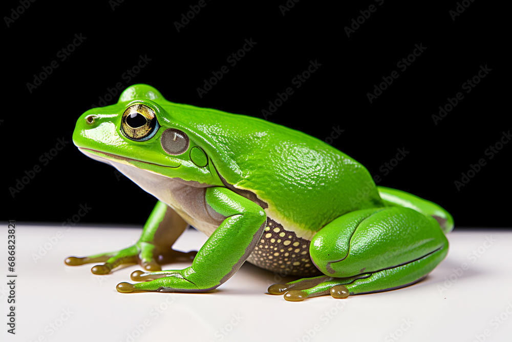 Obraz premium Green tree frog. Generated AI