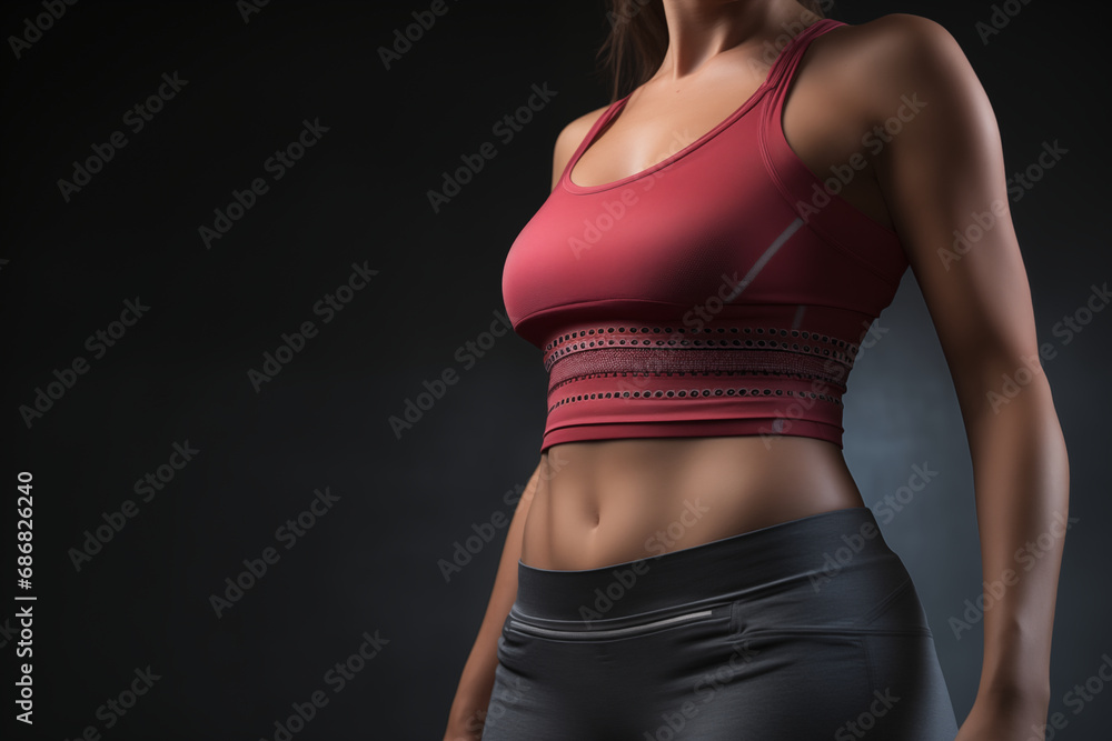 A female physique featuring a fuller midsection, illustrating the concept of dietary considerations. A female physique featuring a fuller midsection, illustrating the concept of dietary considerations.