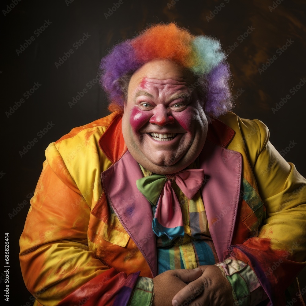 Portraits of smiling clowns