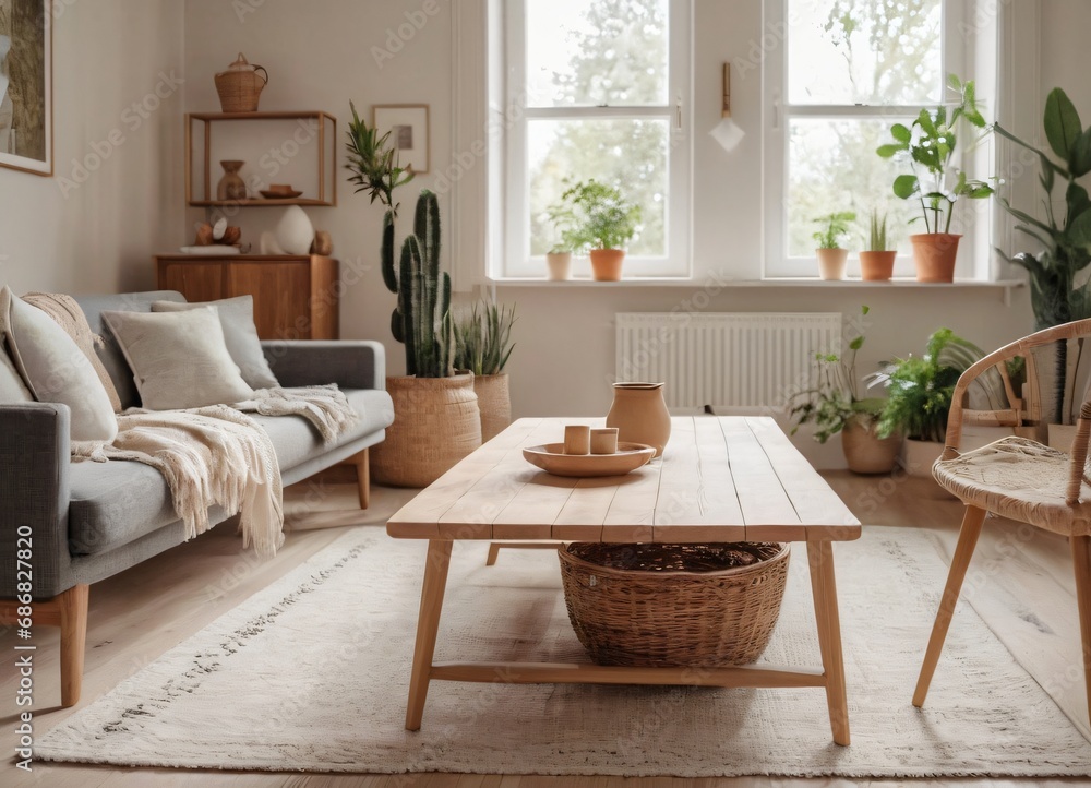 Modern scandinavian living room design Ai generated Modern scandinavian living room design Ai generated