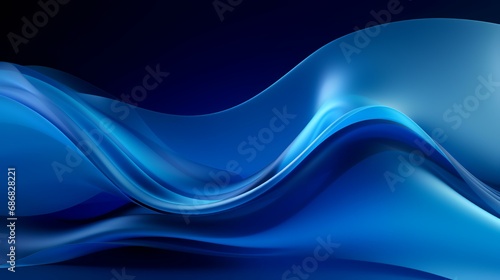 abstract blue background with smooth lines, futuristic wavy art illustration