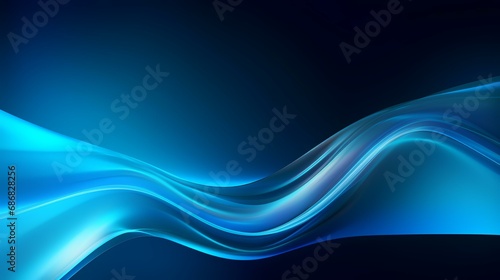 abstract blue background with smooth lines, futuristic wavy vector illustration