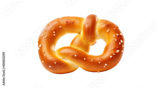 Tasty pretzel isolated on transparent background, PNG image with background removed, Created with Generative Ai technology.