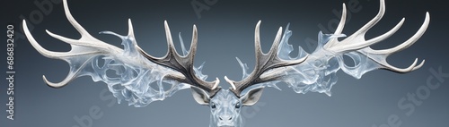 Majestic antlers, comprised of translucent ice, materializing.