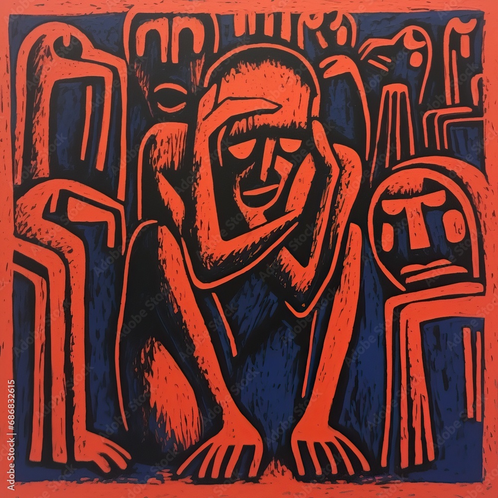 feelings bodies and words, expressionist woodcut feelings bodies and words, expressionist woodcut