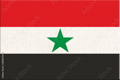 flag of Yemen. National Yemen flag on fabric surface. photo