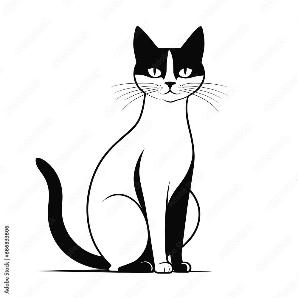 Obraz premium black and white cat