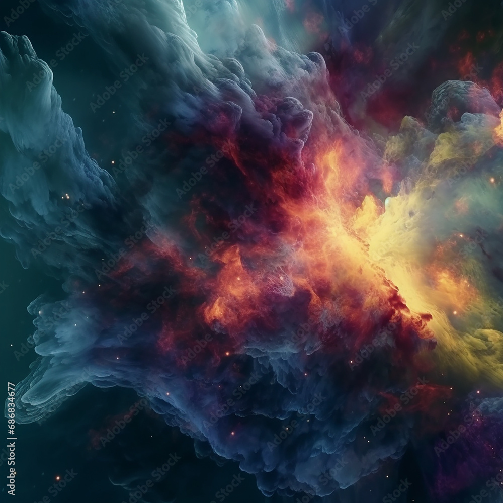 Visually Striking Colourful Nebula
